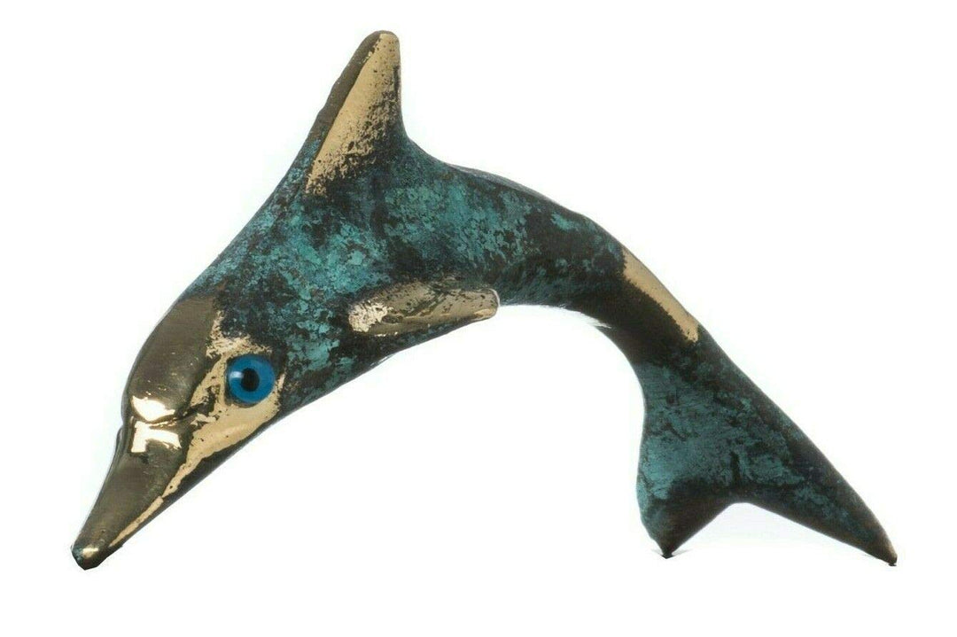 Minoischer Delfin Kreta Knossos Handgemachte Bronze 10.5 cm