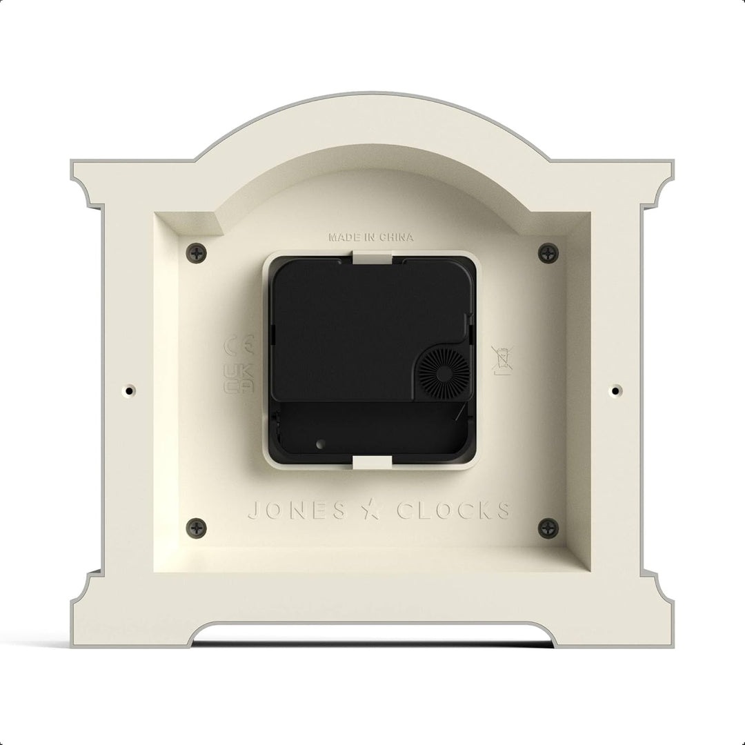 JONES CLOCKS® Kensington Kaminuhr | Klassische Uhr mit gewölbtem Oberteil | Cremefarben | Stilvoll &