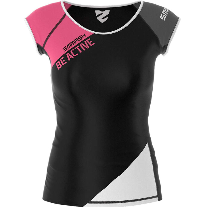 SMMASH Funktionsshirt Damen Kompressionsshirt Sportshirt Kurzarm Atmungsaktiv Second Skin Technologi