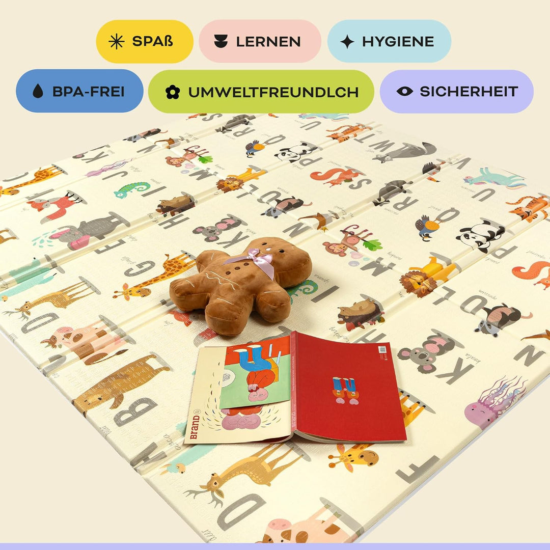 Baby-Spielmatte, faltbar, sensorisch, wasserdicht, ungiftig, wendbar. Vielseitige Matte, perfekt zum