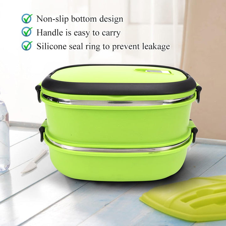 plplaaoo Tragbare Lunchbox, Thermo Bento Box, Edelstahl Lebensmittelbehälter, Isolier Lebensmittel A