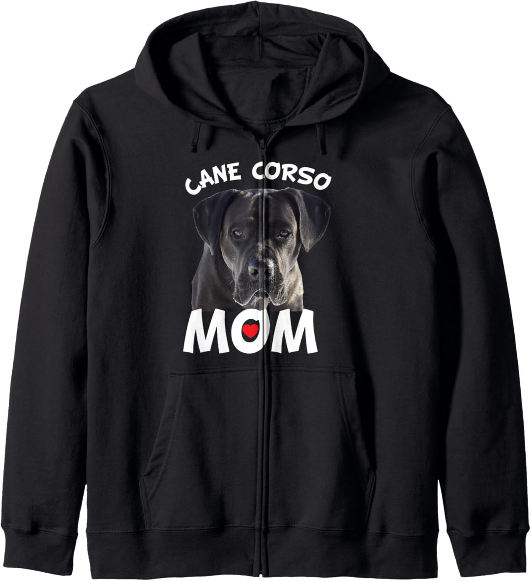 Cane Corso Mom Schwarzes italienisches Mastiff-Hundegeschenk Kapuzenjacke
