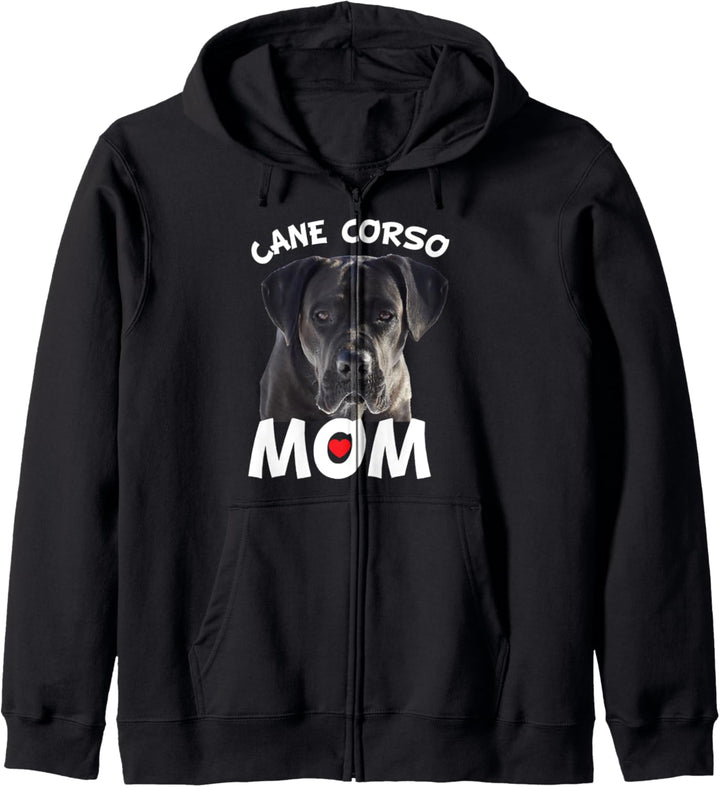 Cane Corso Mom Schwarzes italienisches Mastiff-Hundegeschenk Kapuzenjacke