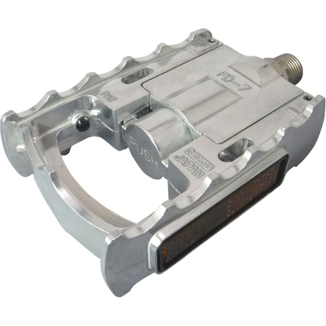 MKS (Mikashima) FD-7 Pedals, Made in Japan, Folding Pedals, Left and Right Set, Silver metallisch, m