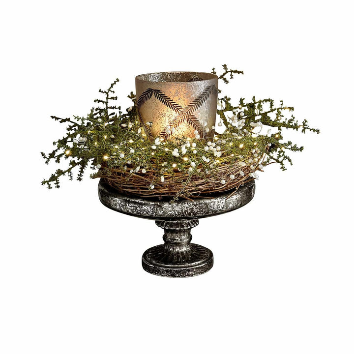 Loberon Etagere Incantesse, Mundgeblasen, von Hand Gefertigt, Bauernsilber-Finish, Nostalgisches Fla
