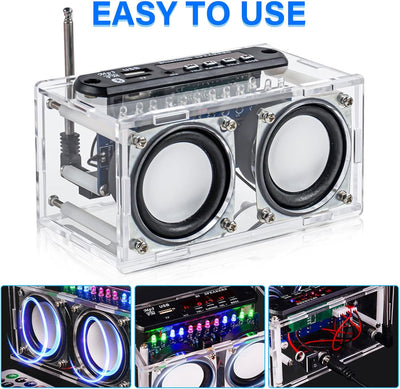 Heemol Elektronik Löt Bausatz Radio Mini Verstärker,87.5-108MHZ DIY Kit Verstärker Bluetooth Lautspr