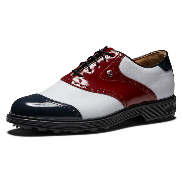 FootJoy Herren Premiere Serie Wilcox Golfschuh 39.5 EU Rot Weiss Blau, 39.5 EU Rot Weiß Blau