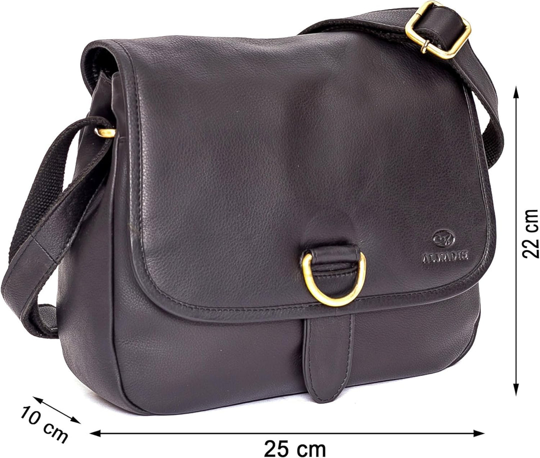 ALMADIH Premium Leder Damentasche Umhängetasche LOLA Ledertasche Handtasche Schultertasche Freizeitt