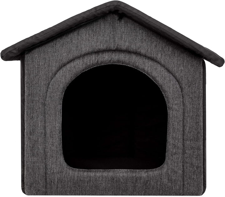 PillowPrim Hundehütte Hundehöhle Hundebett Hundehaus Katzenhöhle Tierbett XL - 60x55 cm Graphit mit