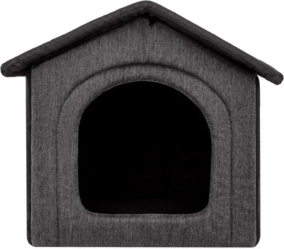 Hundehütte Hundehöhle Hundebett Hundehaus Katzenhöhle mittle M - 44x38 cm Graphit mit Schwarz M - 44