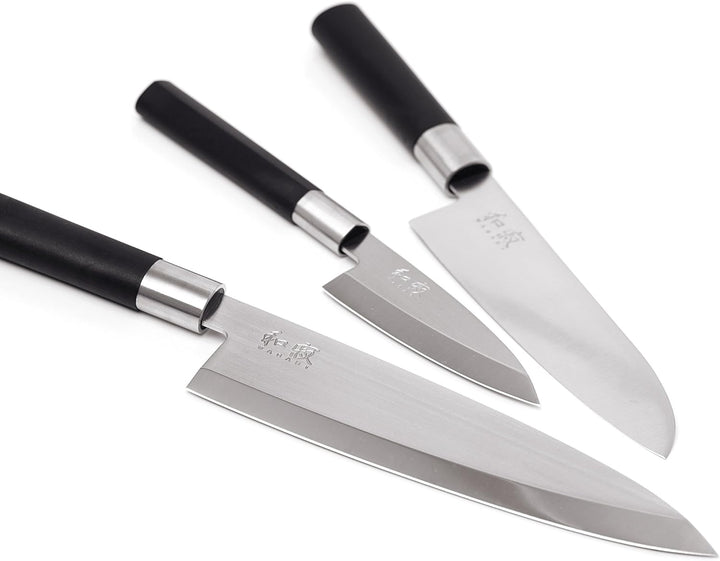 KAI Santokumesser Wasabi Black schwarz Klinge: Polierter Edelstahl; Griff: Antiseptische Bambus-Poly