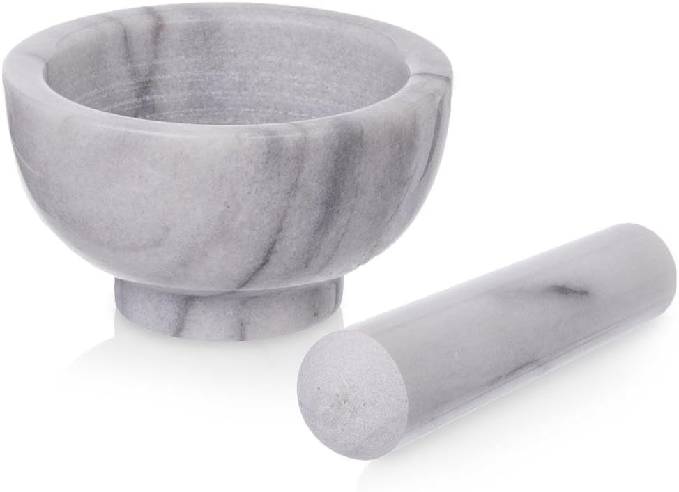 ORION Premium Mörser mit Stössel aus Marmor Gewürzmörser Ø 11,5 cm