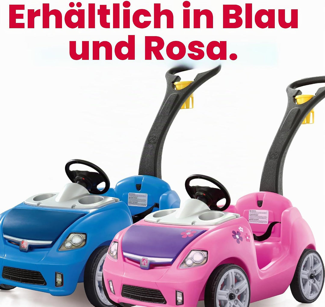 Step2 Whisper Ride Kinderauto/Rutscher in Blau | Spielzeug Auto mit Schiebestange | Kinderfahrzeug/R