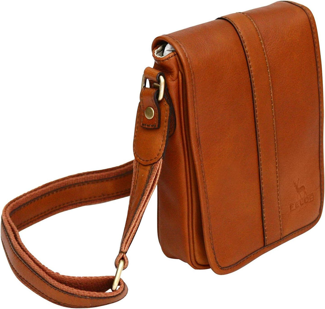 Unisex Kleine Schultertasche aus Echtleder Hellbraun, Hellbraun