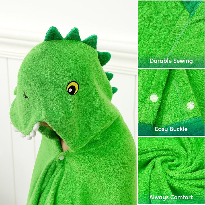 Joiedomi Dinosaur 127 x 77 cm Kapuzenhandtuch für Kinder - Weiches Baumwoll-Badetuch -für Kinder von