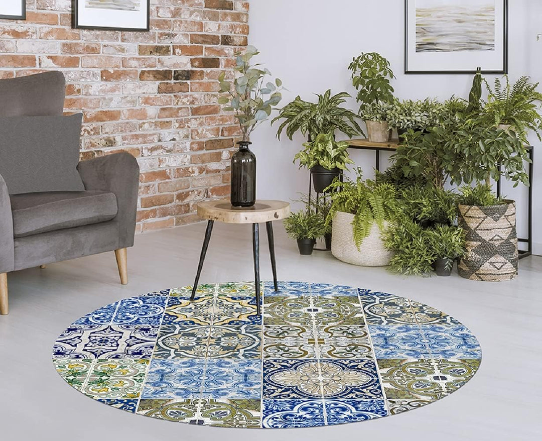 Vilber, Vinyl-Teppich, rund, Lissabon, Farbe 01, Durchmesser 155 cm 155 cm diámetro Mehrfarbig - 01,