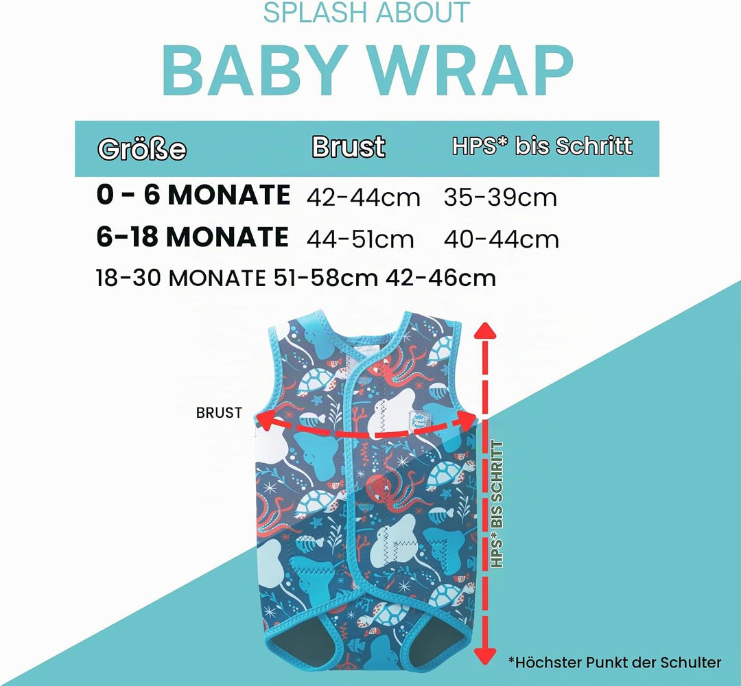 Splash About Baby Wrap Neoprenanzug 6-18 monate Under The Sea, 6-18 monate Under The Sea