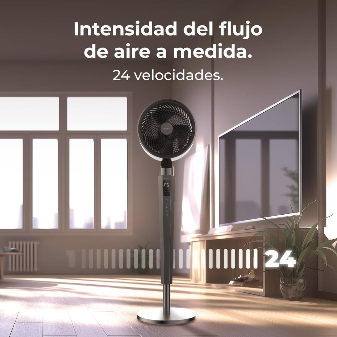Cecotec Standventilator Luftzirkulator Energysilence 2400 Cyclone Noir. 40W, kraftvolle Luftzirkulat