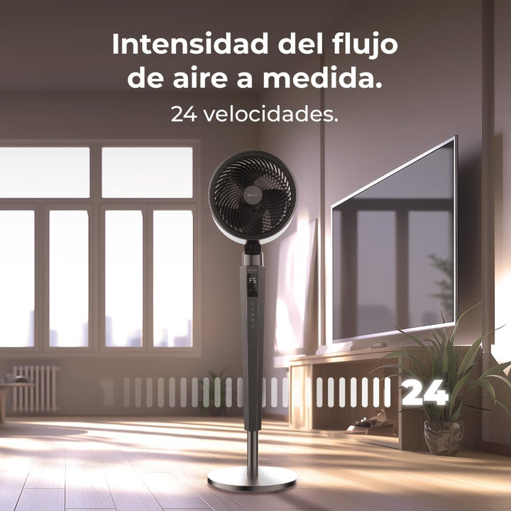 Cecotec Standventilator Luftzirkulator Energysilence 2400 Cyclone Noir. 40W, kraftvolle Luftzirkulat