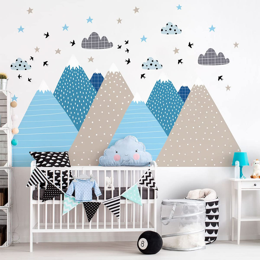 Wandsticker Kinder Deko Babyzimmer Wandsticker Kinder Wandsticker skandinavische Berge Lynka H80 x L