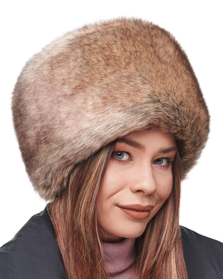 Futrzane Siberian Kosakenmütze - Pelzmütze Damen - Fell Pelz Russische Mütze XS Beige Siberian, XS B