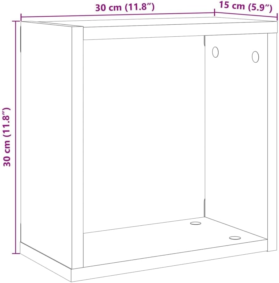 vidaXL Wandregal 4 STK., Würfelregal mit Stauraum Wandmontage, Hängeregal Schweberegal für Wohnzimme