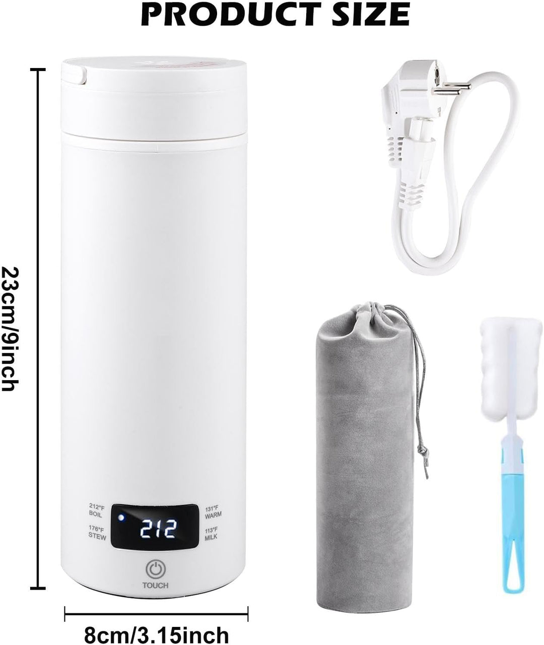 Reise Wasserkocher Klein, 500ml Reisewasserkocher Klein 316 Edelstahl Tragbarer Mini Wasserkocher fü