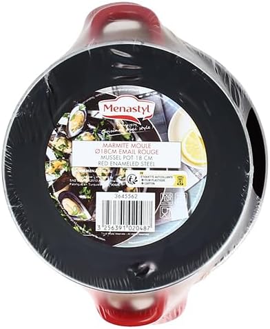 Muscheltopf - MENASTYL - 3645562 - Emaillierter Stahl - Schwarz - 18 cm - 2,7 Liter - Für alle Herda