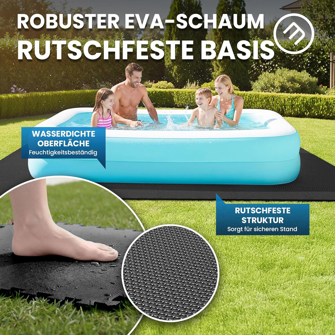 bemaxx Poolunterlage Poolmatte Unterlegmatte - 18 EVA Pool Matten Set: Bodenschutzmatte Puzzlematte