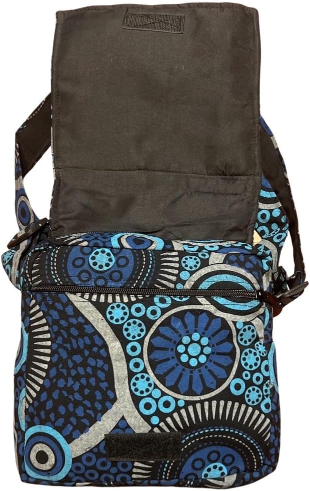 Damen Baumwolle Umhängetasche Indische Ethno Stil Boho Maliprint Tasche Baumwolle satche l mit Klapp