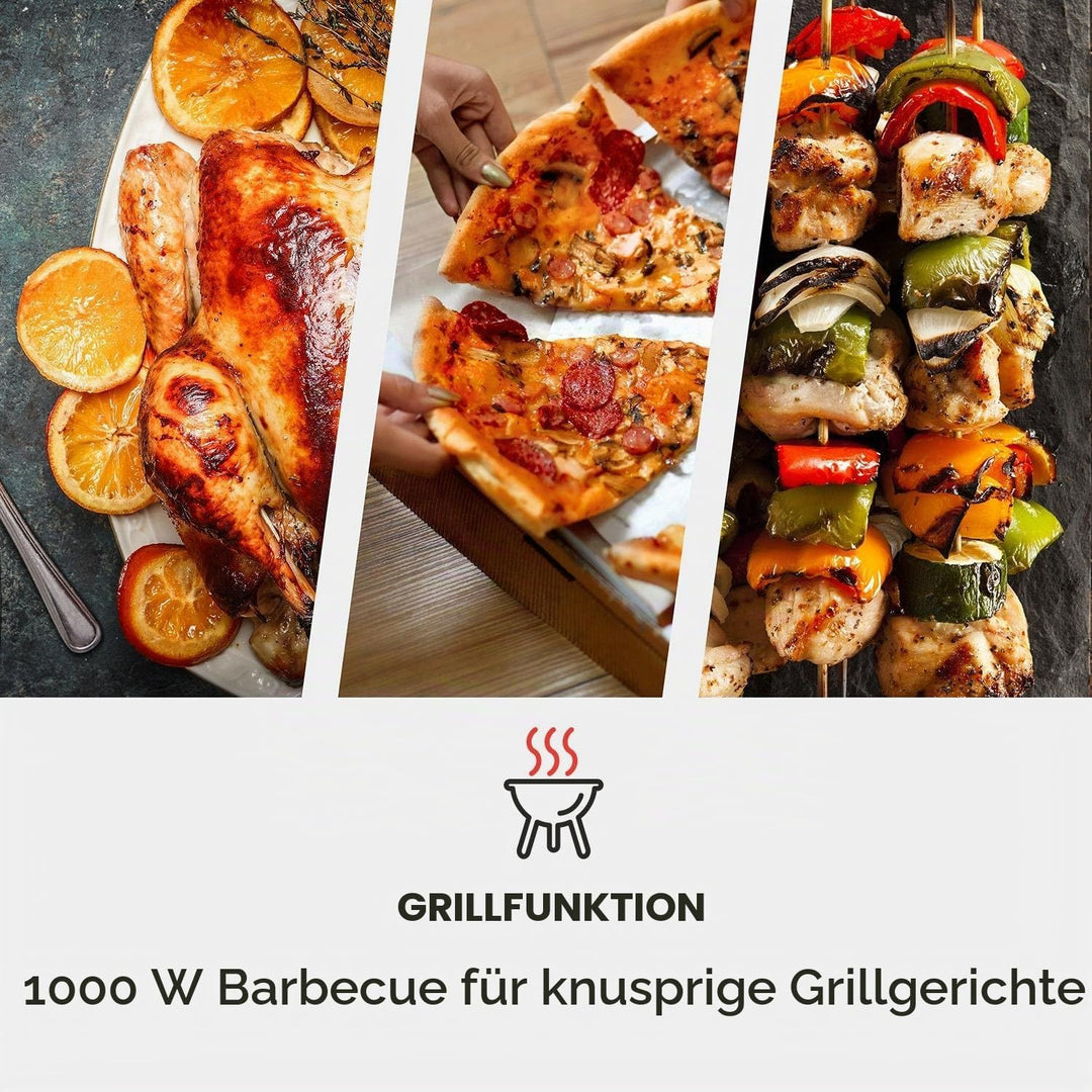 Klarstein Fine Dinesty 2-in-1 Mikrowelle - Retro Mikrowellenofen mit Grill, Metall-Gehäuse, 23L Garr