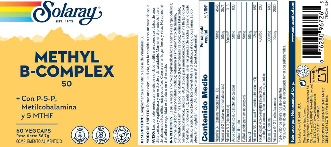 Solaray Coenzyme B-Complex 50 60 Vcaps