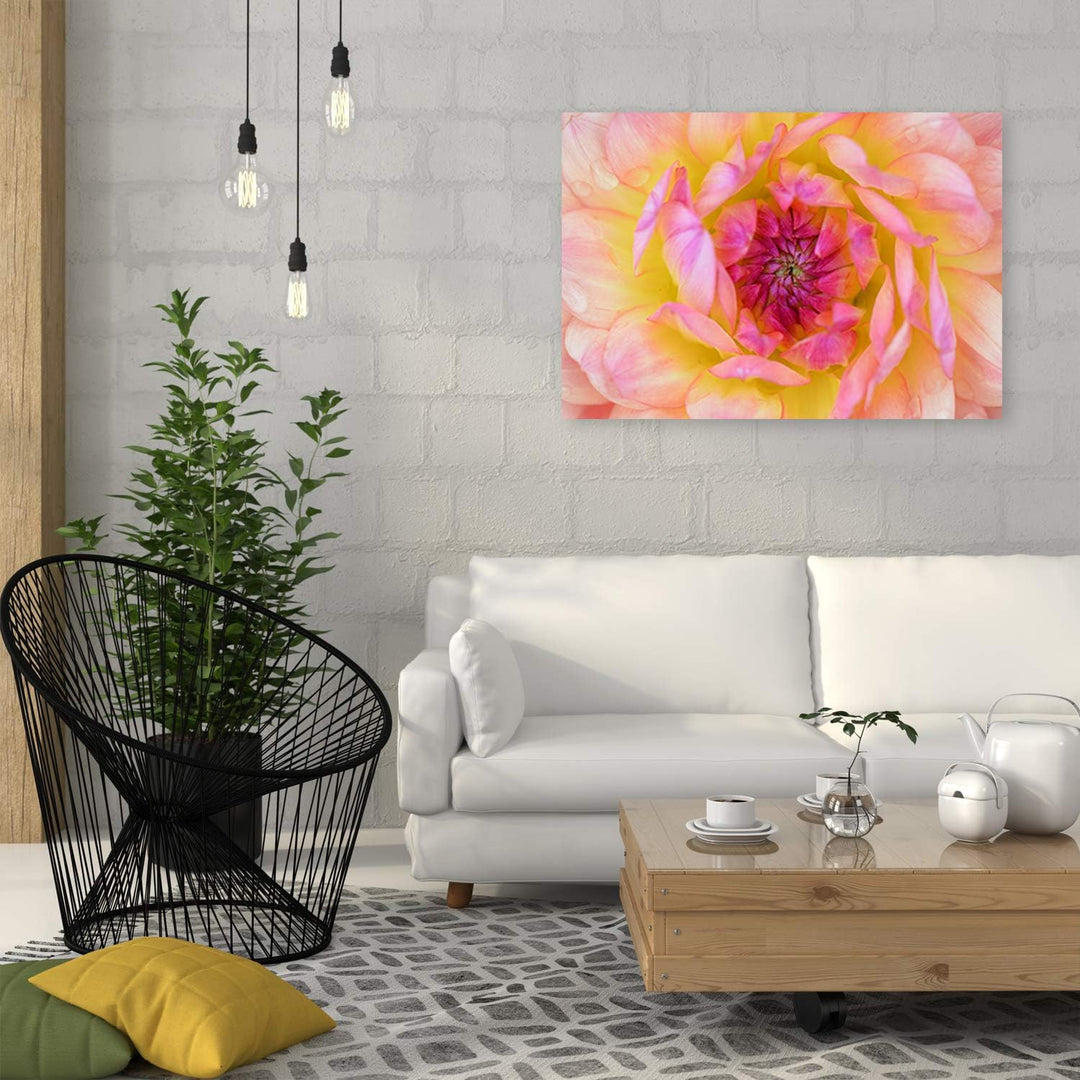 Feeby Wandbild Blume Druckbild Leinwandbild Natur Rosa 100x70 cm Leinwandbild 100x70 cm Rosa_B, Lein