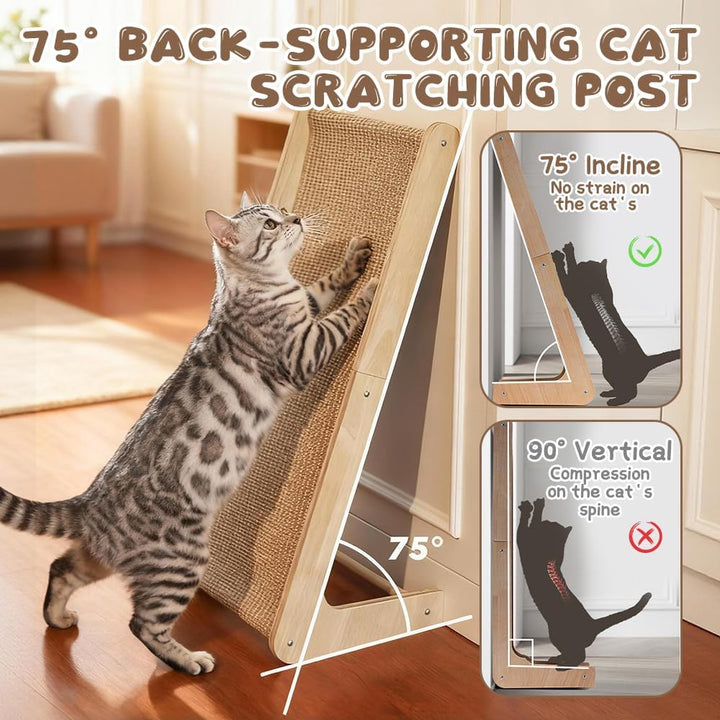 Kratzbrett Katze, 72 cm Hohe L-förmiger Kratzpappe für Katzen, Sisal Kratzbretter Katze, Verschleiss