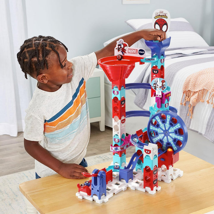 VTech Marble Rush - Spidey Super Spin Challenge SP300 E – Interaktive Murmelbahn mit spannenden Bahn