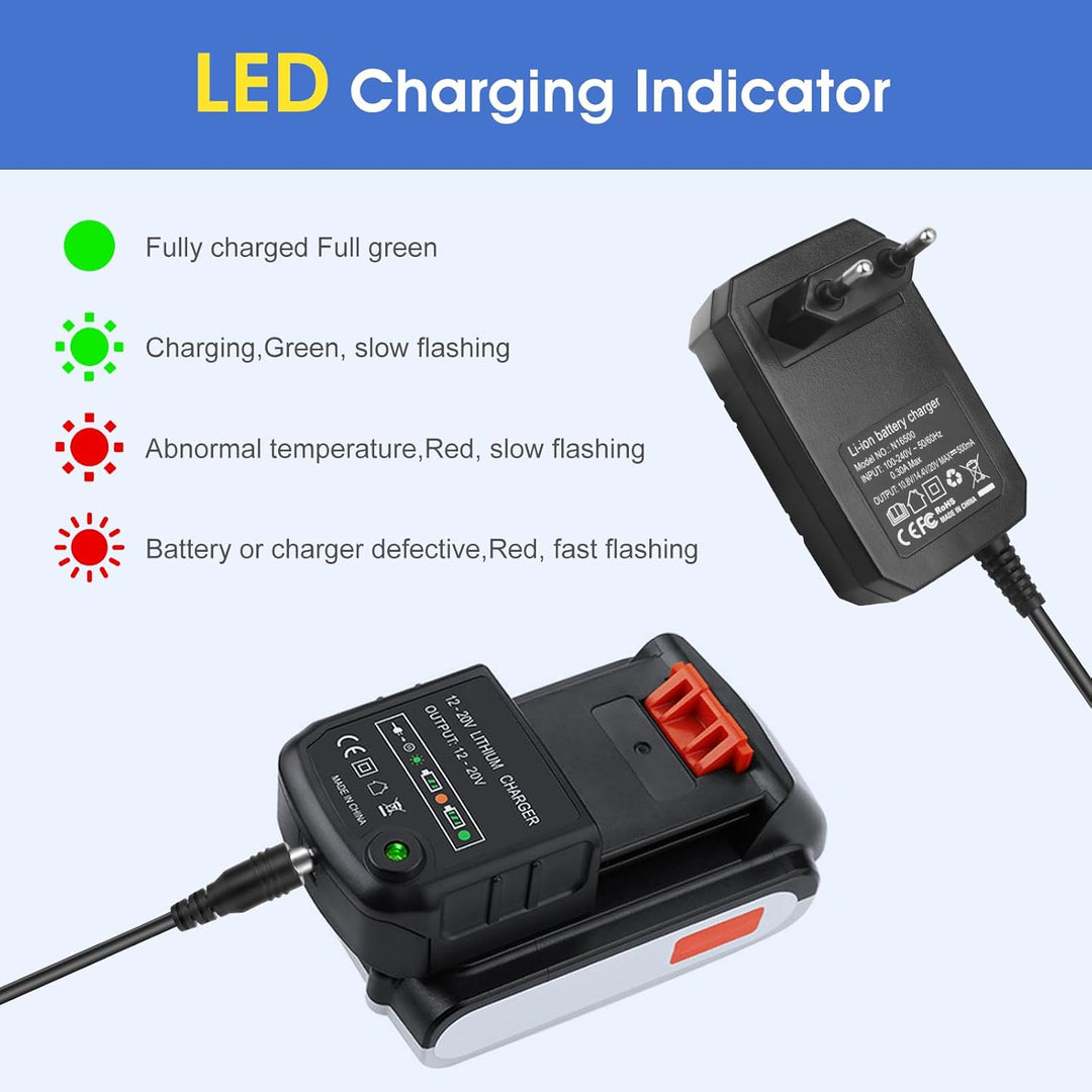Ladegerät Kompatibel Mit Black & Decker, 18V/20V Lithium-Akku Lithium-Ionen-Ladegerät BL2018 BL2018-