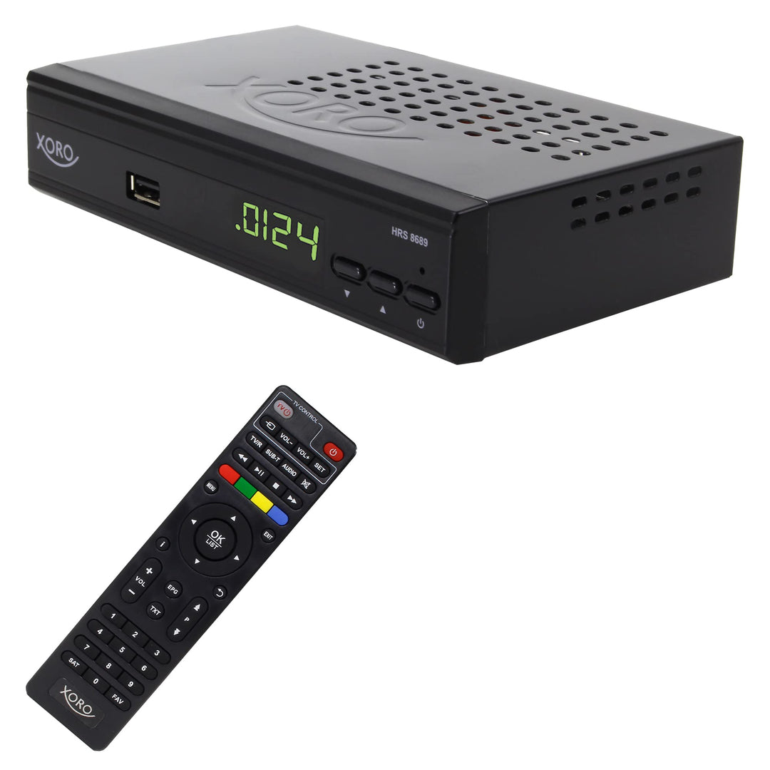 Digitaler FullHD Satelliten-Receiver XORO HRS 8689 mit 2-in-1-Fernbedienung, unterstützt Unicable 1/