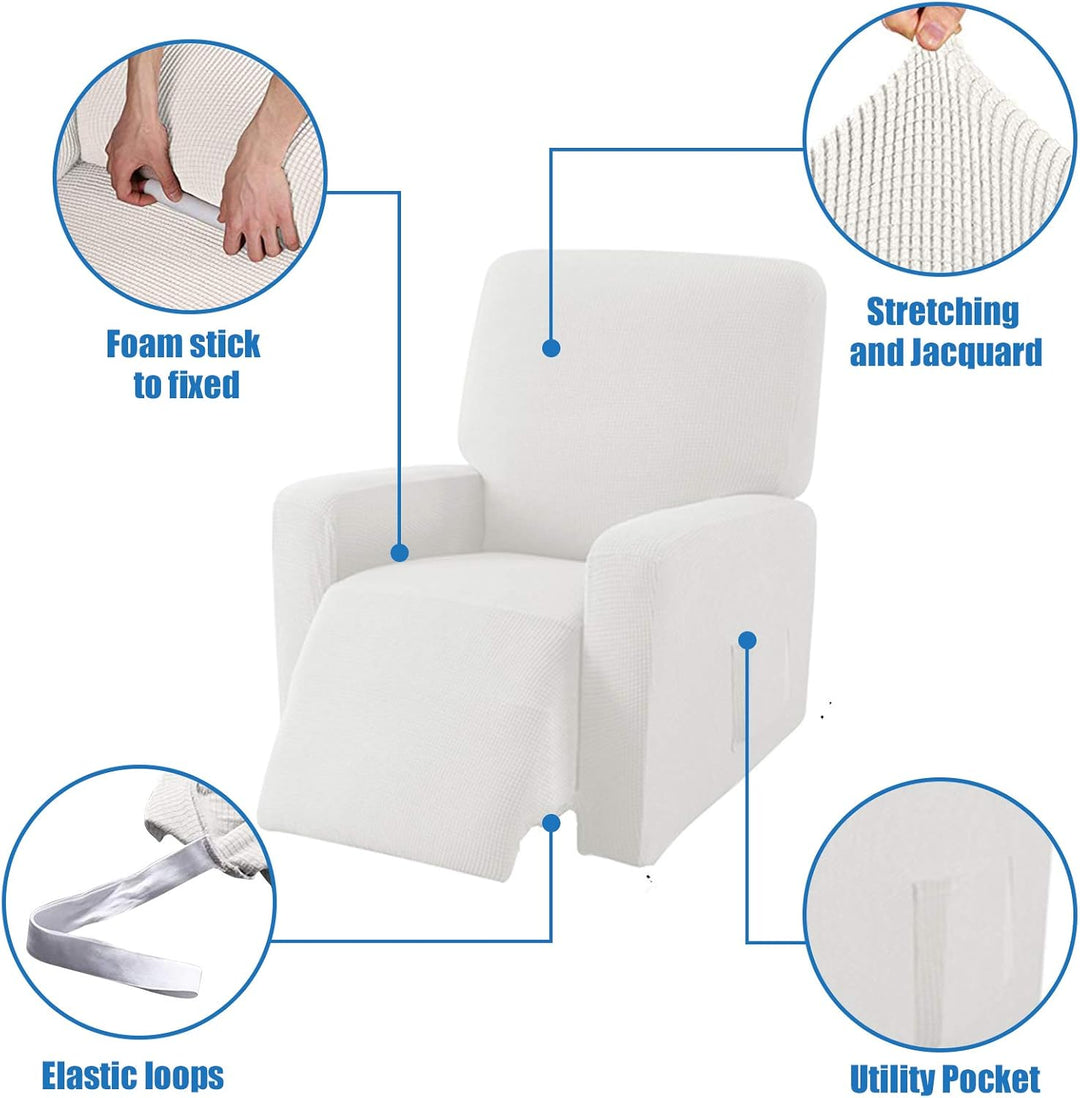 EBETA E Jacquard Sesselbezug, Sesselschoner, Stretchhusse für Relaxsessel Komplett, Elastisch Bezug