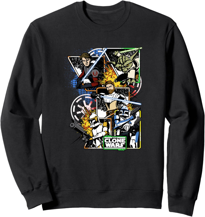 Star Wars: The Clone Wars Group Shot Comic Panels Sweatshirt