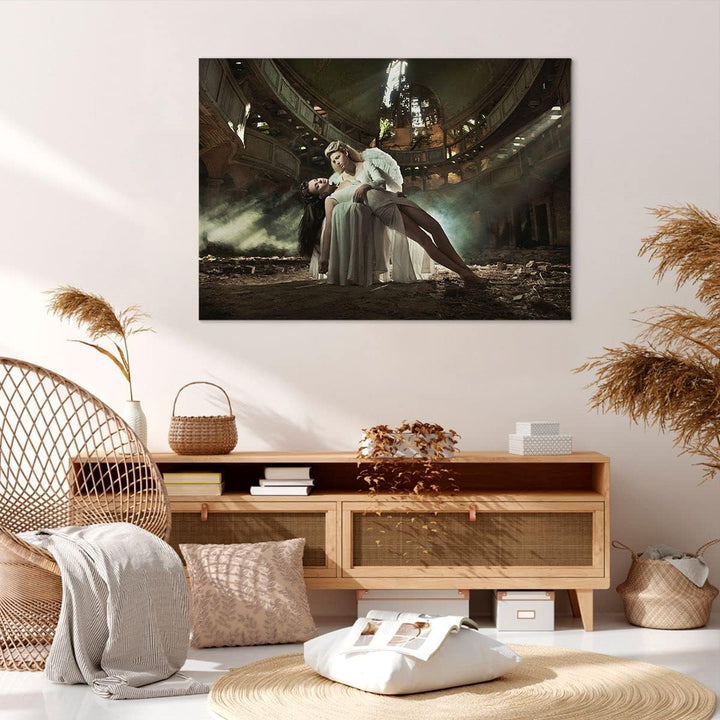 Bilder auf Leinwand 100x70cm Leinwandbild Engel Frau Theater Oper Gross Wanddeko Bild Schlafzimmer K