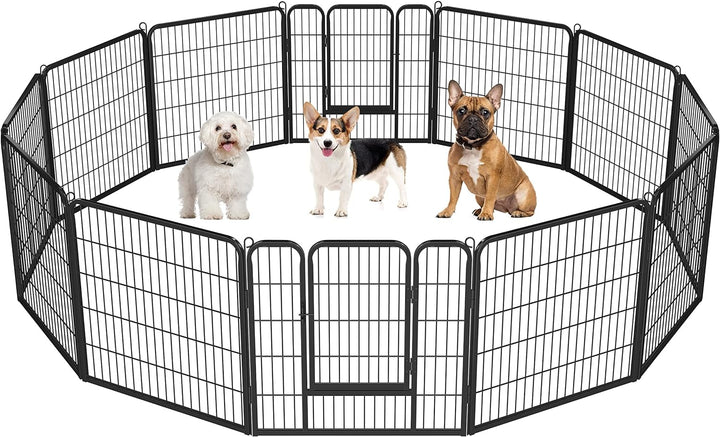 Yaheetech 12 eckig Welpenlaufstall Tierlaufstall Freigehege Welpenauslauf Hunde Laufstall 80cm hoch