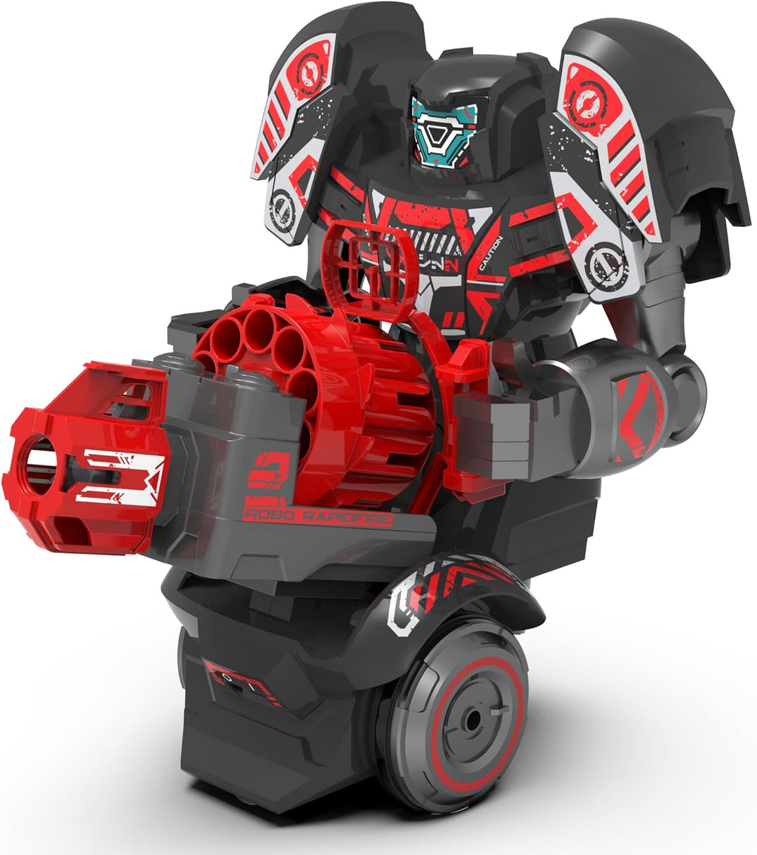 YCOO Robo Rapidfire, Roboter mit LED-Lichtern im Gesicht und Soundeffekten, 2 Spielformen, zielgeric