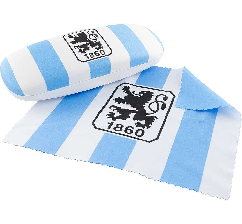 TSV 1860 München Brillenetui weiss/blau mit Putztuch Hartschale Etui - Plus Lesezeichen Wir lieben F