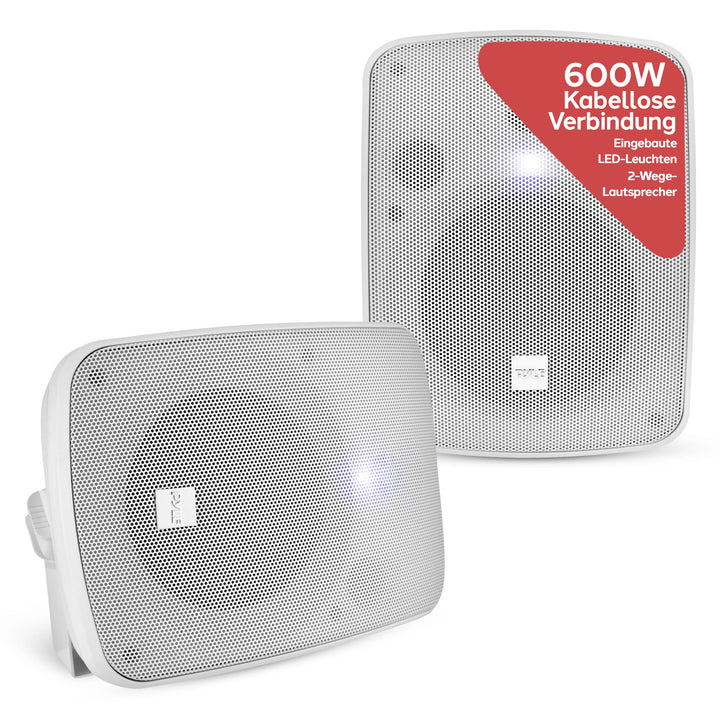 Pyle Lautsprecher Wandhalterung, Musikbox Bluetooth Gross 600 Watt, wasserdichte Box Outdoor & Indoo