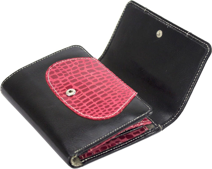 Sunsa Geldbörse. Damen Geldbeutel. Leder Portemonnaie mit RFID Schutz. Mittlere gross Brieftasche mi