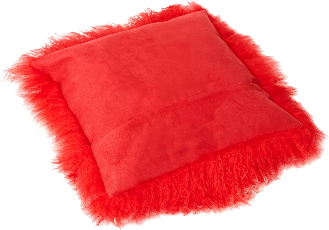 Reissner Lammfelle Tibet Lammfell Kissenbezug langflorig 30x30cm JAY104 Farbe rot (Tops) Jay104 Rot