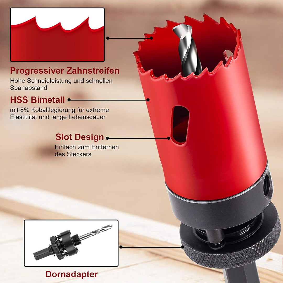 Lochsäge Set, Meinraum 19 PCS Lochkreissäge Bimetall mit 11 Sägeblättern 19mm-68mm, inklusiv 2 Schaf