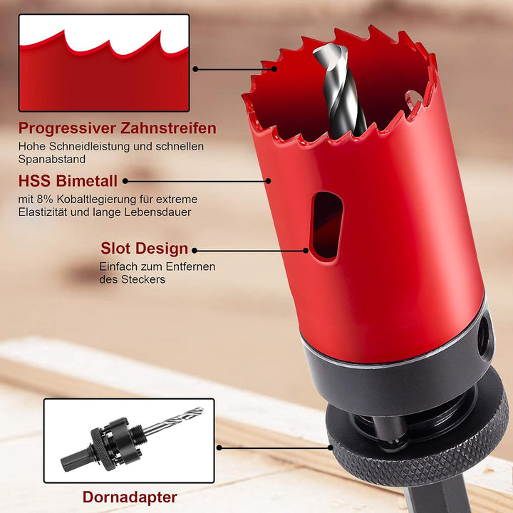 Lochsäge Set, Meinraum 19 PCS Lochkreissäge Bimetall mit 11 Sägeblättern 19mm-68mm, inklusiv 2 Schaf