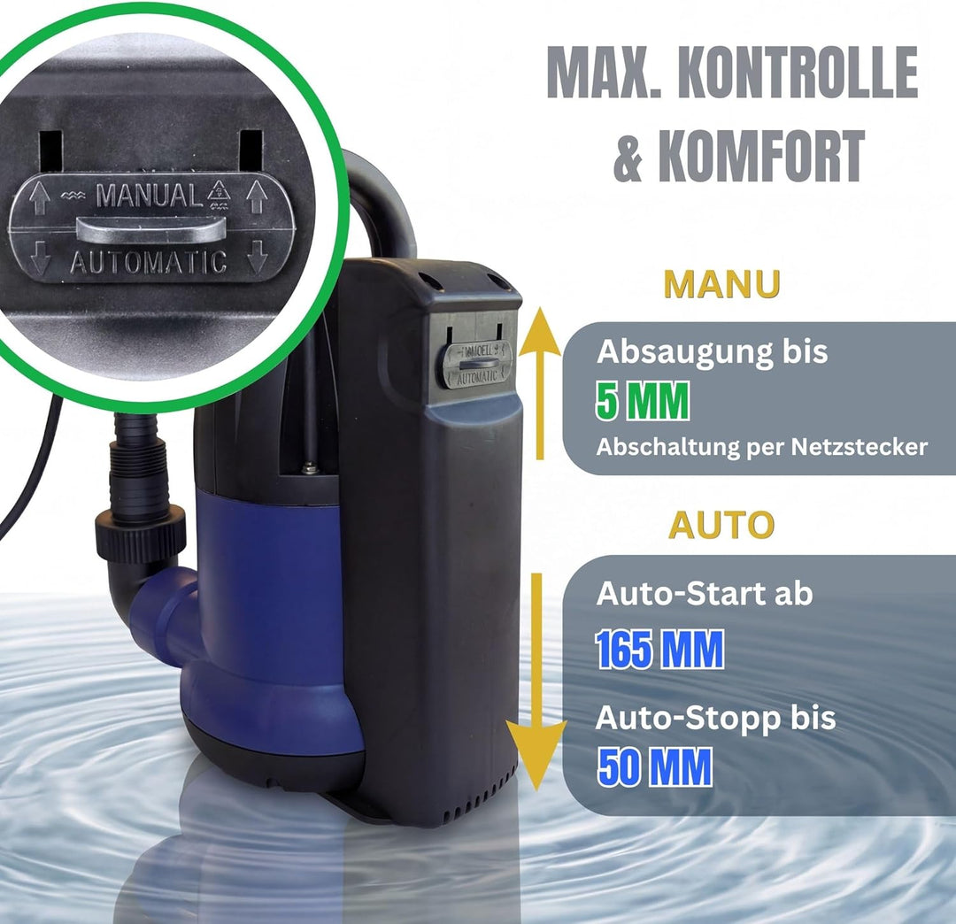 Tauchpumpe CSP-407P mit integriertem Schwimmerschalter Fördermenge: 7000 l/h 400 Watt