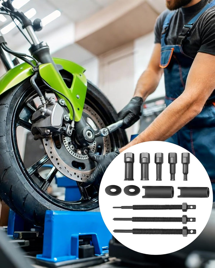 Motorrad Lagerabzieher Innenlager Werkzeug: 9-23 mm mit 5 Spannzangen + Tragbarer Koffer für Kugella